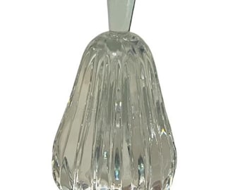 Crystal Glass Pear Paperweight Fruit Vegetable Figurine Kitchen Antique Vtg