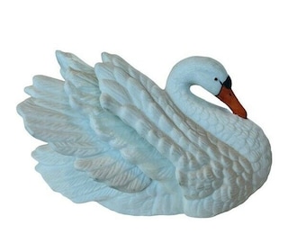 Swan Figurine Royal Heritage porcelain sculpture goose geese white bird gift vtg