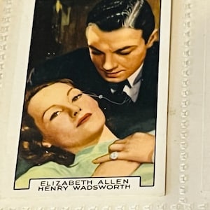 Gallaher Tobacco Card Film Partner Estrella de cine Elizabeth Allen Henry Wadsworth