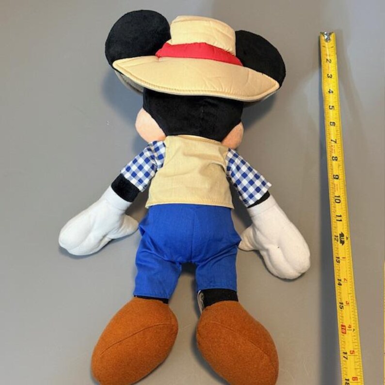 Vintage Walt Disney Parks plyschgosedjur Musse Pigg fiskande fiskare bild 3