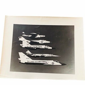 Military Poster Print Art vtg Air Force Airplane jet 18X14 angels wall hanging AC1