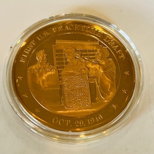 Franklin Mint Solid Bronze Coin Medal History United States Peacetime draft 1940