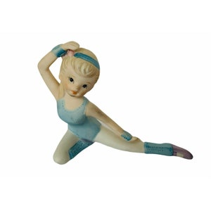 Ballerina Figurine Homco vtg porcelain gift decor sculpture dance girl tutu yoga