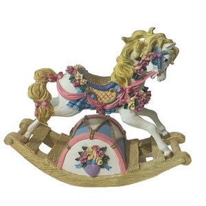 Carousel horse music box figurine statue Westland All I Ask of You Song Gift vtg