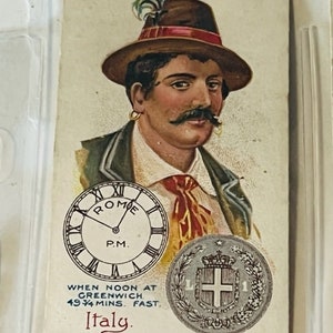 Wills Time Money Cigarette Tobacco Trading Card 1908 WD Bristol HO Rome Italië