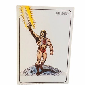 MASTERS UNIVERSE KALENDER 1986 Mattel He-Man She-Ra Skeletor Karte Action Figur Spielzeug Kunst Papier Ephemera Cartoon I have the Power Schwert