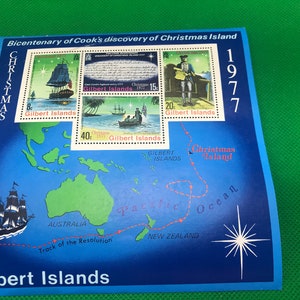 Gilbert Islands Bicentenary Cook&#39;s Discovery Christmas Island 1977 Vtg Ephemera