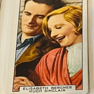Gallaher Tobacco Card Film Partner Estrella de cine Elisabeth Bergner Hugh Sinclair