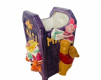 Walt Disney Planter Winnie Pooh Mail box figurine FTD Piglet Tigger bee vtg IL