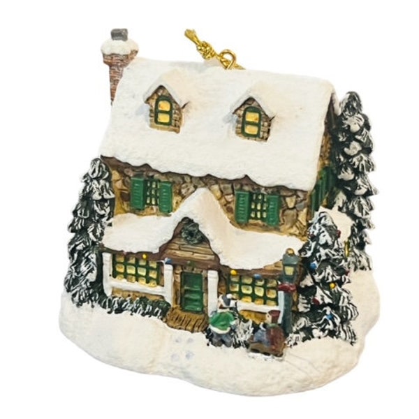 Thomas Kinkade Décoration de Noël Cottage Figurine Winter Memories 15 Coeur Cadeau