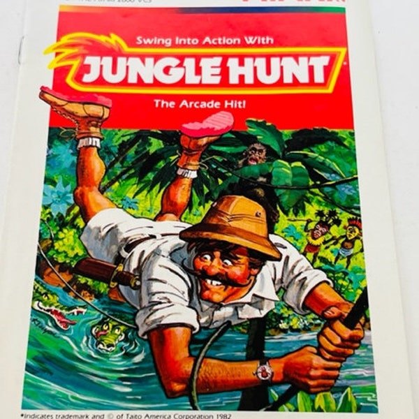 Jungle Hunt Atari 2600 video game cartridge vtg manual instructions arcade 1983