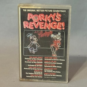 Vintage Soundtrack Cassette Tape Case Porkys Revenge Movie Music 1985 Edmunds