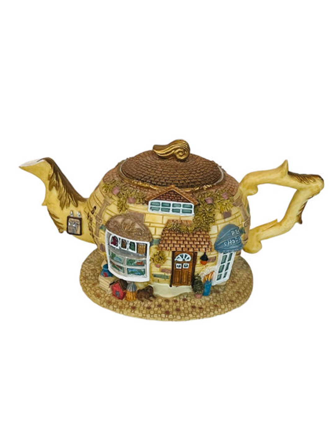 Hometown Teapot Cottage House Figurine Tea Pot Home Town Pet Etsy