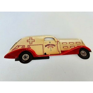 Paper House Greeting Card vtg Unused Woodstock New York Ambulance art deco Marx