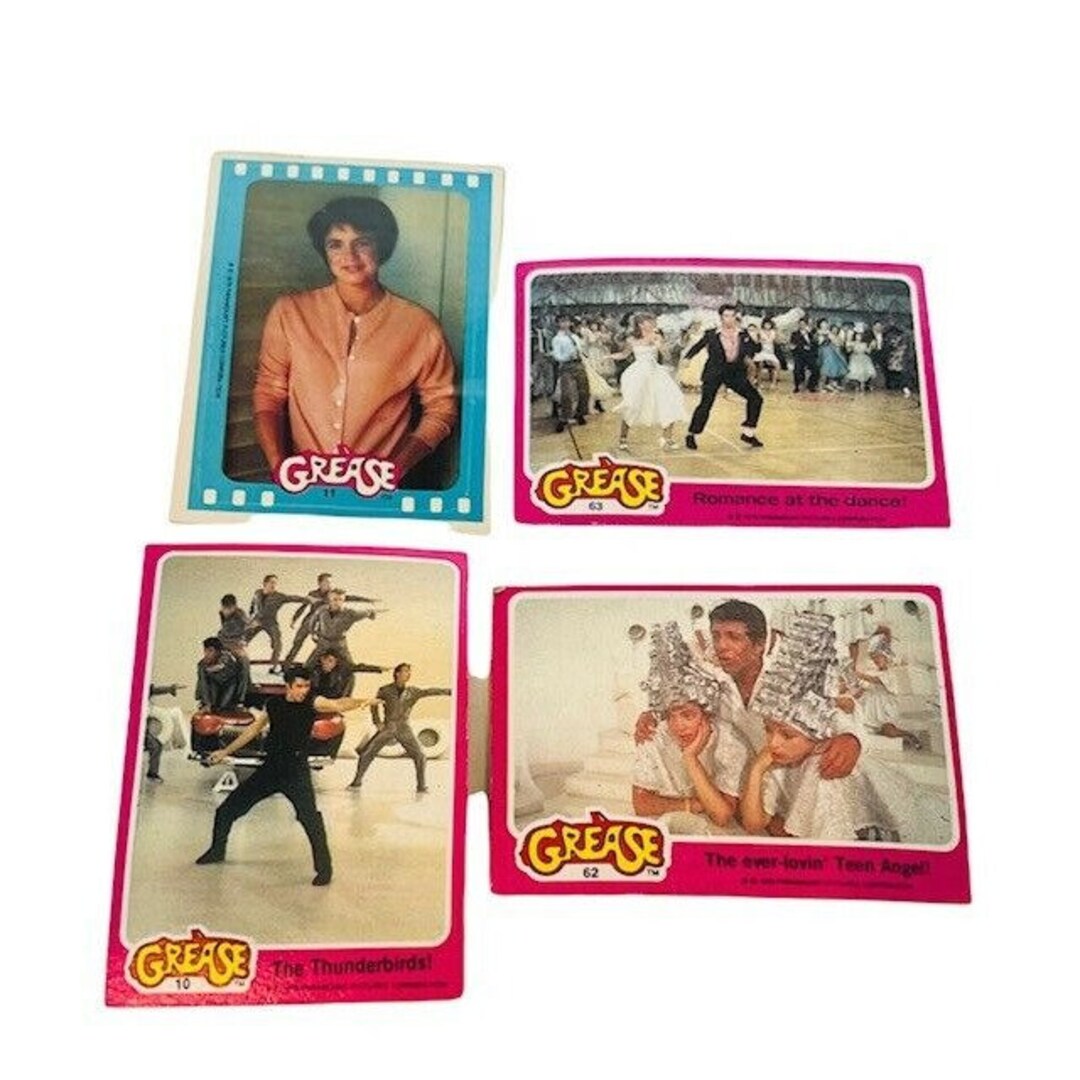 Grease Trading Cards 1978 Paramount Lot Travolta Olivia Newton Rizzo Sticker Vtg Etsy