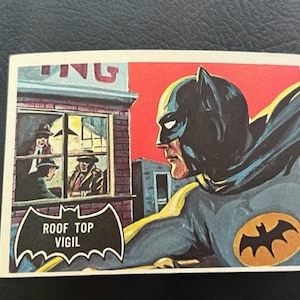 Batman Robin Joker Card 1966 Periódico TCG Topps DC Comics RC #5 Roof Top Vigil