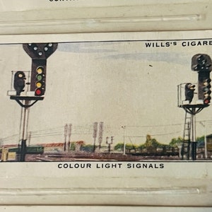 Tarjeta ferroviaria Tren Equipo ferroviario 1938 HO WD Wills Imperial Light Signals 49