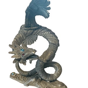 Dragon Wizard figurine pewter dungeons D&D Partha spoontiques signed gem thrones