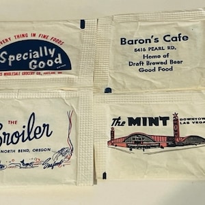 Sugar Packet Lot Ephemera Advertising 1960s Broiler North Bend OR Barons Cafe NY