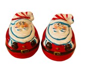 Santa Claus Salt Pepper Shakers vtg Enesco Christmas Holiday figurine noel mcm