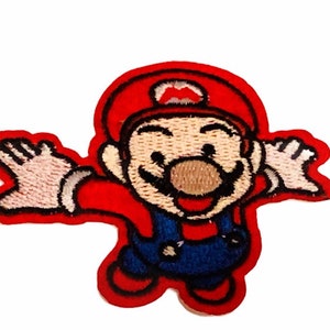 SUPER MARIO BROS patch to sew on jacket vintage retro nintendo video game vtg Nes crafts collectible emblem logo flying