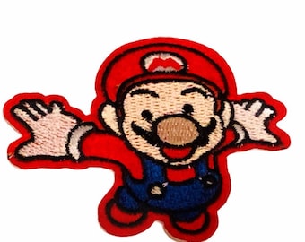 SUPER MARIO BROS patch to sew on jacket vintage retro nintendo video game vtg Nes crafts collectible emblem logo flying