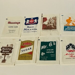 Sugar Packet Ephemera Advertising Ad 1960s California Hotel LOT Mr G Miramar SF2