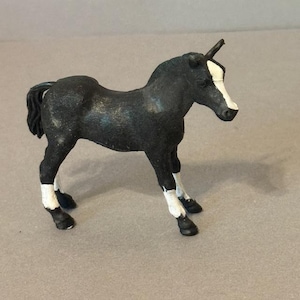 Vintage Plastic Farm Animal Britains Deetail 1972 Miniature Black Mare Horse UK