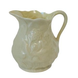 Belleek Creamer antique vtg Ireland milk porcelain fine china floral grape panel