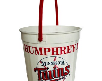 Minnesota Twins Cubo de plástico Cubo Pail vtg 1991 Memorabilia Gophers Vikings dome MN