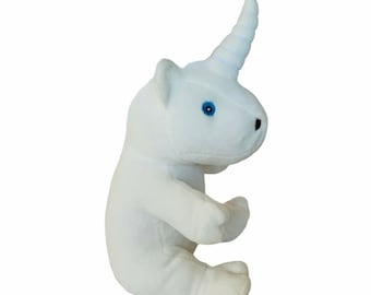 Unicorn Plush Stuffed Animal vtg Curto Toy Figurine Magical White Horse baby usa
