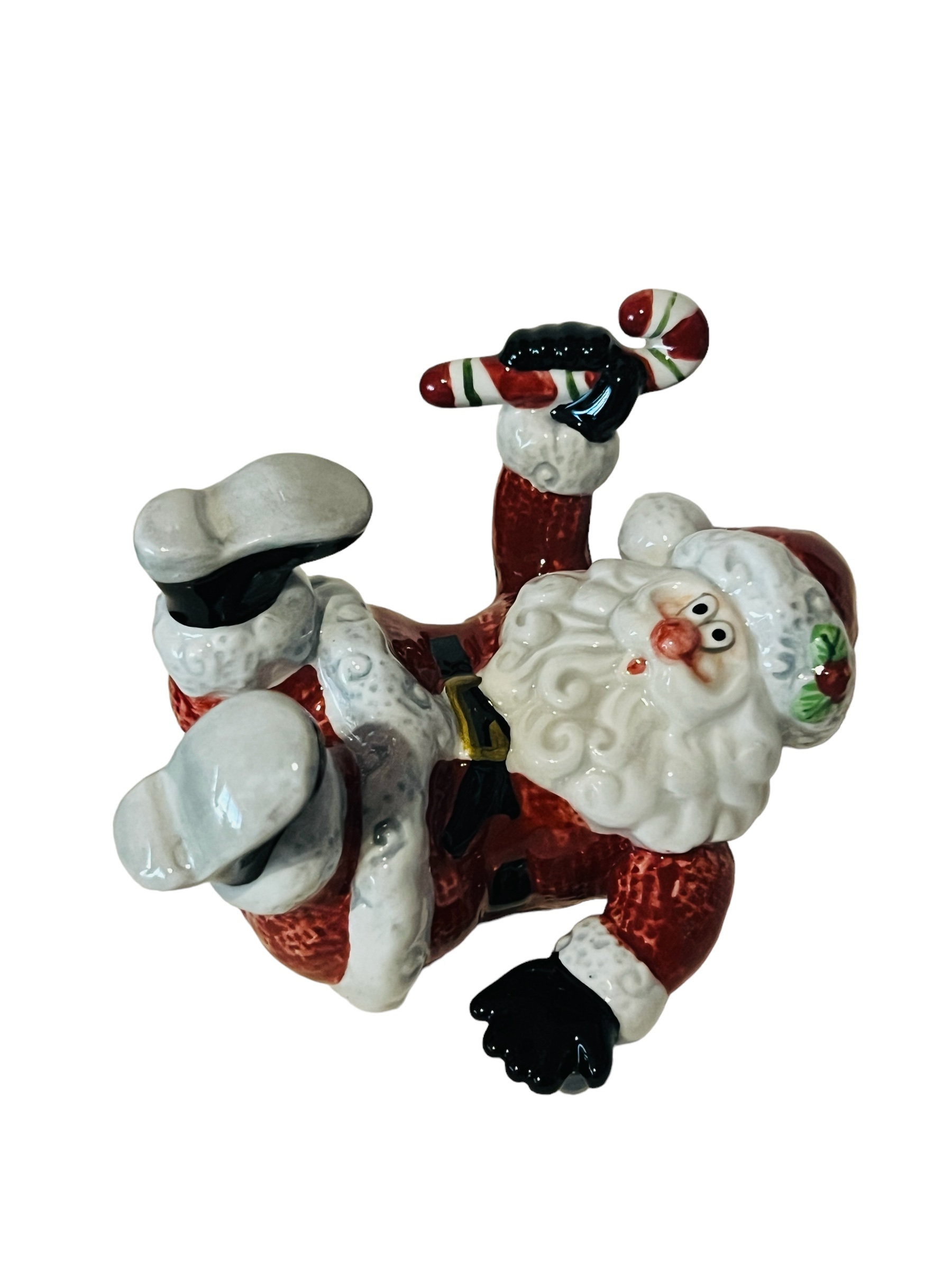 Figurine Père Noël Sur Renne Fitz & Floyd – Déco Noël En Porcelaine (33x42cm)