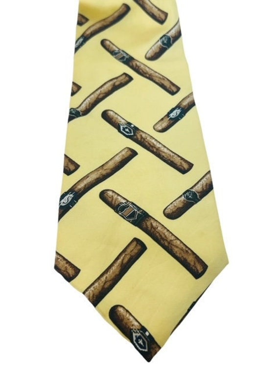 Necktie vtg Mens Tie silk 56" Prestige cigar smok… - image 1