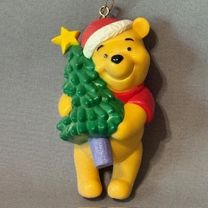 vintage Disney Store Décoration de Noël Figurine Winnie l&#39;ourson Arbre Étoile des Fêtes
