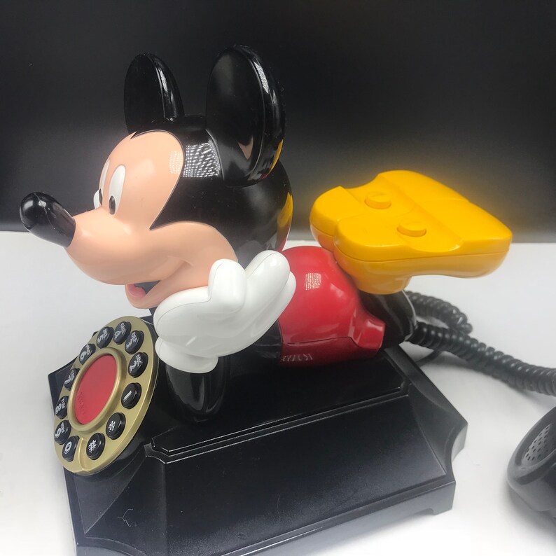 Mickey Mouse Vintage Touchtone Desk Phone Push Button Telemania