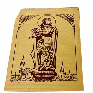 HOLY PRAYER CARD vintage Catholic Christian Jesus God Mary paper antique ephemera collectible church gift decor 1947 Communio Pascalis Paris