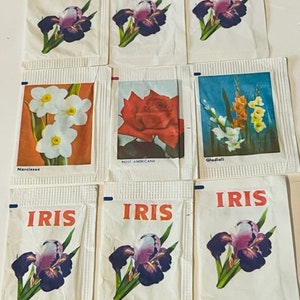 Sugar Packet Ephemera Advertising Ad 1960 California Spreckels Flower Iris SZ5