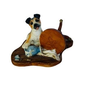 Sheratt Simpson Boxer Puppy Dog Figurine vtg ceramic sculpture gift table vase