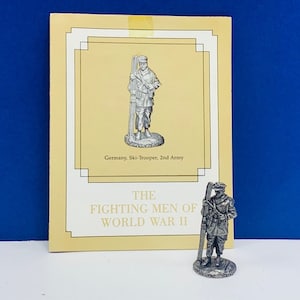 FRANKLIN MINT PEWTER The fighting men of world war ii 2 two miniature soldier figurine coa vtg ww2 wwii Germany ski trooper 2nd army