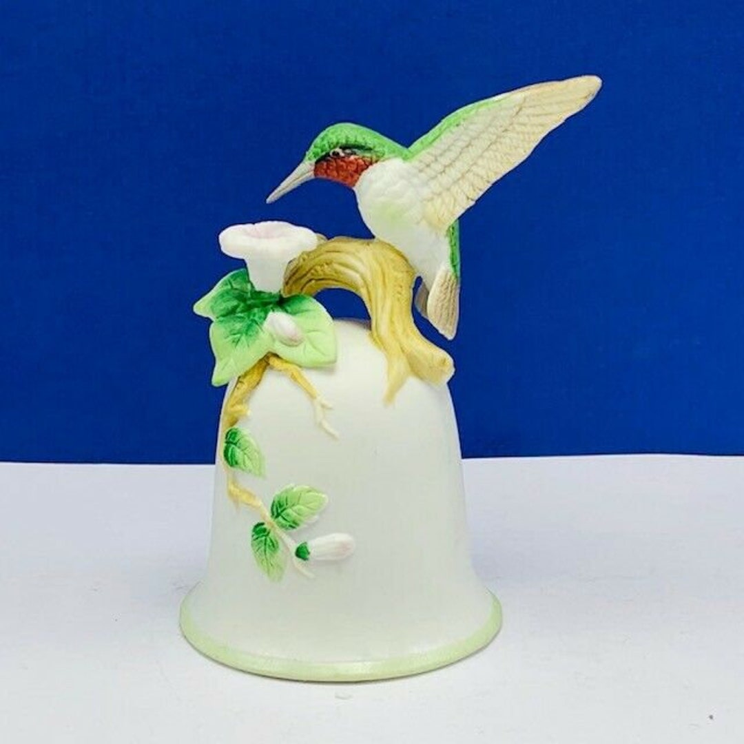 Hummingbird Bell Royal Crown Arnart 1984 Porcelain Figurine Birds Vtg