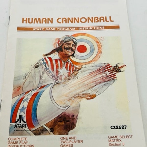 Human Cannonball Atari 2600 video game vtg manual instructions arcade 1978