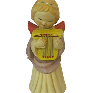 Anri Ferrandiz Italy Hand Carved Figurine Vtg Signed antique Harp Angel Holiday