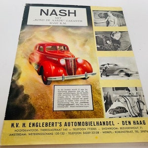 Nash Rambler Advertisement vtg fold out Pamphlet sign ad ephemera paper classic car automobile memorabilia Ambassador Germany Garantie AC3
