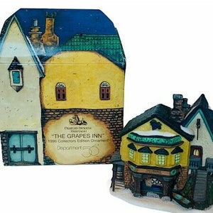 Department 56 Dickens Heritage cottage Christmas Ornament box Grapes Inn 1996
