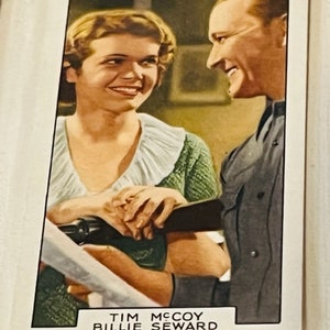 Gallaher Tobacco Card Film Partner Estrella de cine Tim Mccoy Billie Seward película vtg