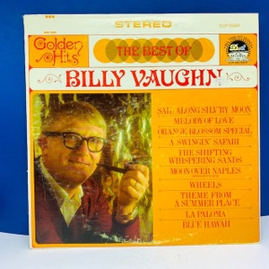 VINYL RECORD VINTAGE 33 rpm music album lp vtg with cover sleeve mcm 12 inch 12&quot; Billy Vaughn blue hawaii tiki bar aloha hula golden hits