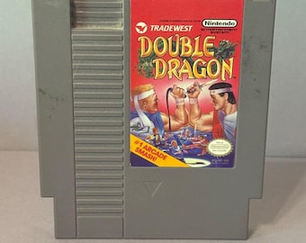 Cartucho de videojuego vintage de Nintendo (NES, Japón, 1985, Double Dragon, Tradewest)