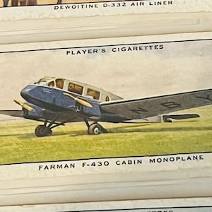 Airplane Tobacco Trading Card John Player Sons Aeroplane Farman F430 Monoplane