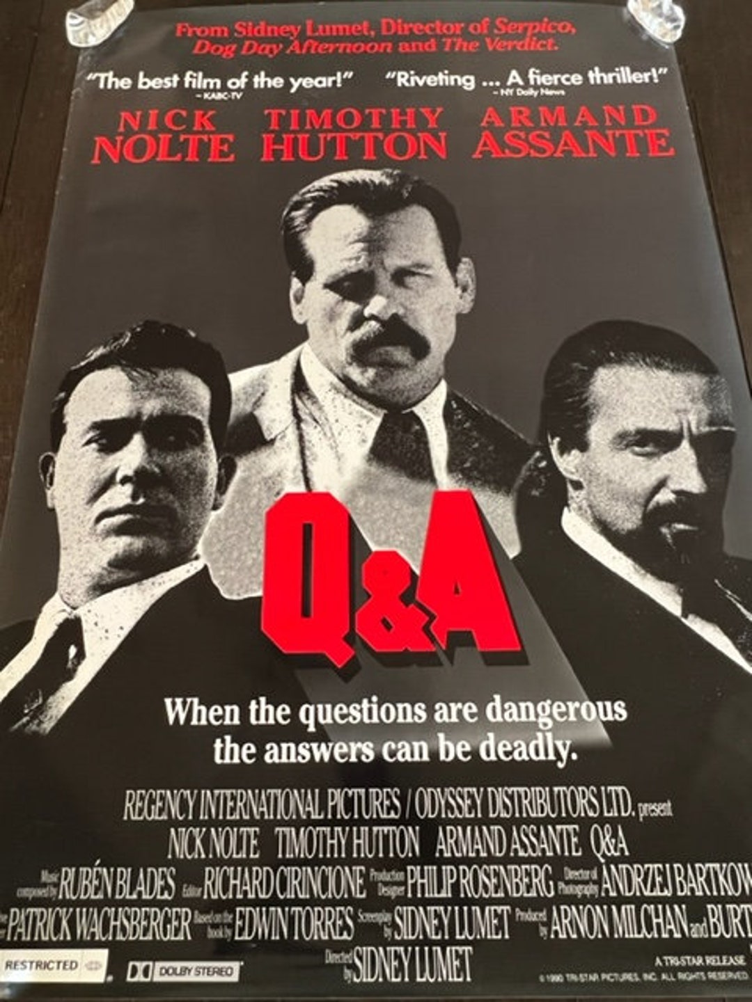 Movie Theater Cinema Poster Lobby Card 1990 Q&A Nick Nolte Armand ...