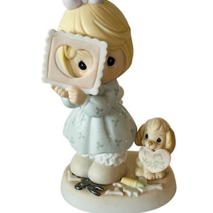 Precious Moments figurine Enesco 1999 You Complete Heart 681067 scissors puppy